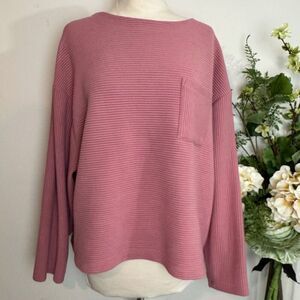 A NEW DAY top | mauve dusty rose oversized blouse | medium | casual
